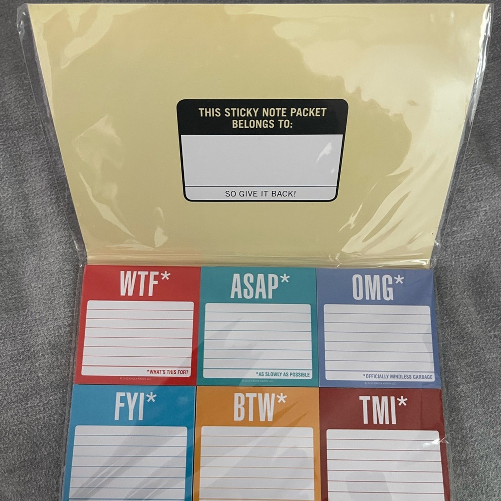 Pick 3/$20 Honest Acronyms Sticky Notes - Picture 2 of 3